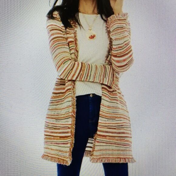 Chico's Sz 1 M Petite Crochet Knit Cardigan - Picture 2 of 15